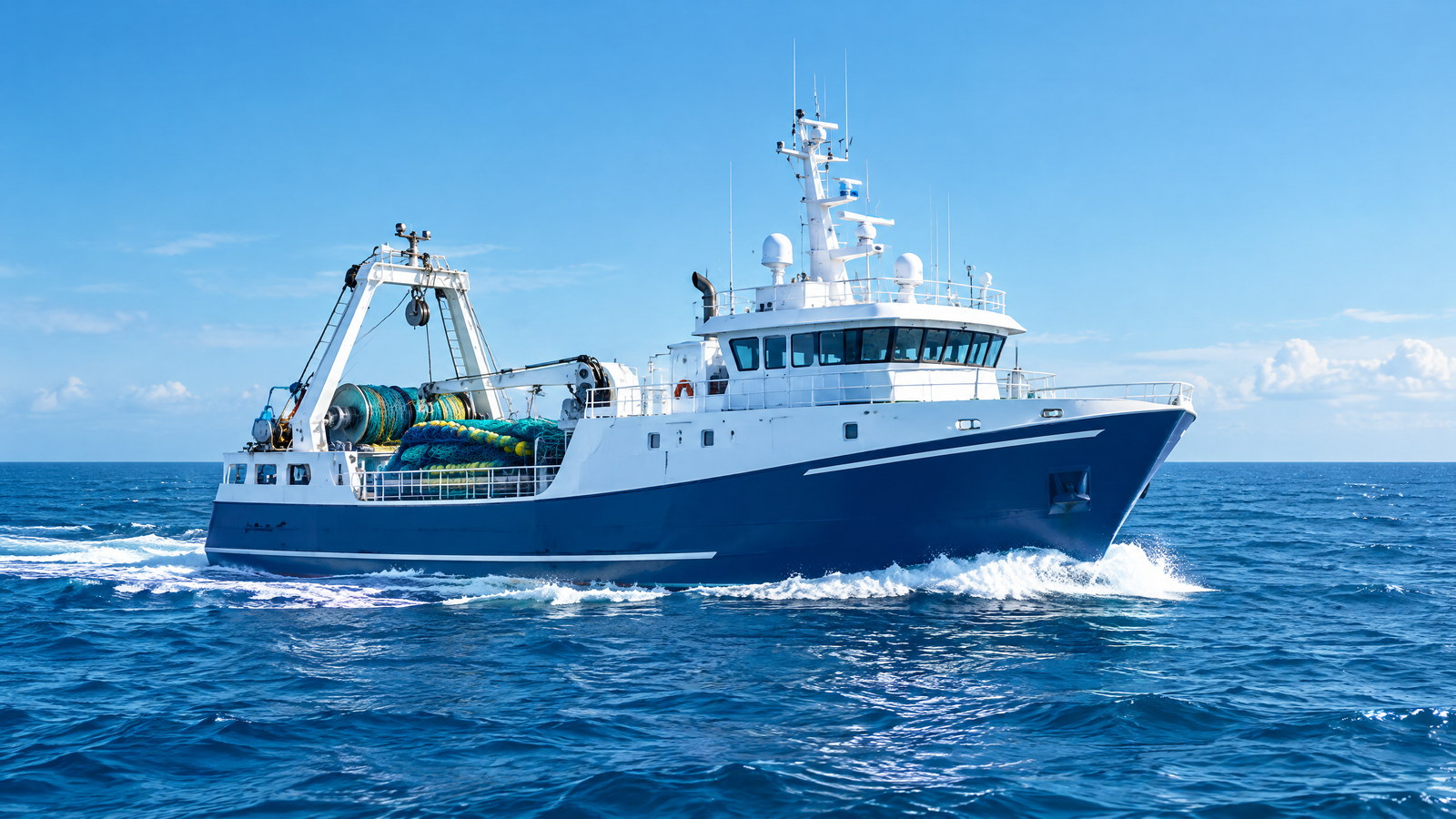 Barco de pesca industrial rastreado por satélite KA8